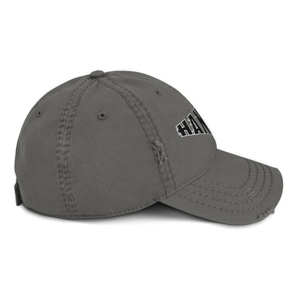 한북 Distressed Dad Hat - Charcoal Grey